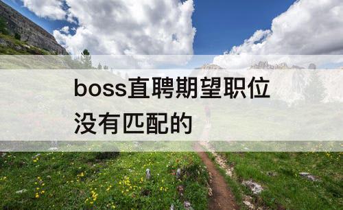boss直聘期望职位没有匹配的