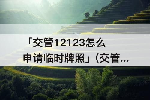 「交管12123怎么申请临时牌照」(交管12123怎么申请临时牌照多少钱)