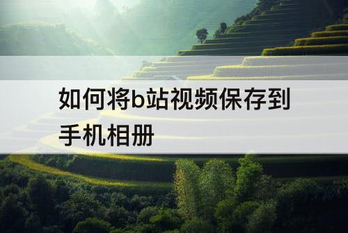 如何将b站视频保存到手机相册