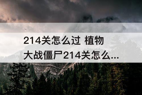 214关怎么过 植物大战僵尸214关怎么过