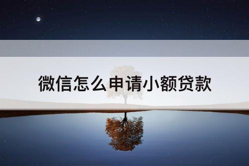 微信怎么申请小额贷款