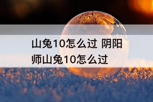 山兔10怎么过 阴阳师山兔10怎么过