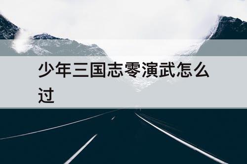 少年三国志零演武怎么过