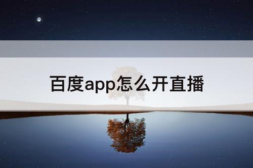 百度app怎么开直播