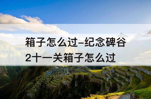 箱子怎么过-纪念碑谷2十一关箱子怎么过