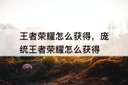王者荣耀怎么获得，庞统王者荣耀怎么获得