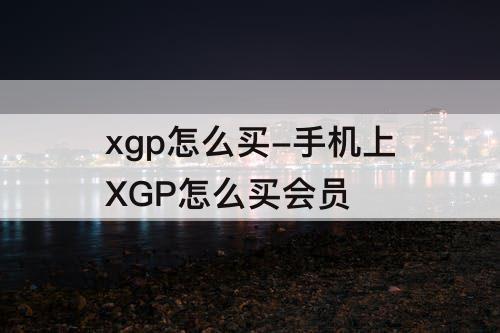 xgp怎么买-手机上XGP怎么买会员
