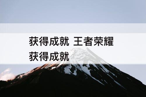 获得成就 王者荣耀 获得成就