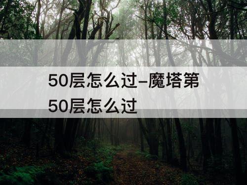 50层怎么过-魔塔第50层怎么过