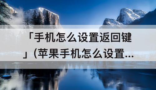 「手机怎么设置返回键」(苹果手机怎么设置返回键)
