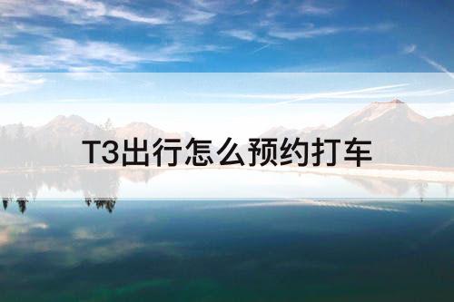 T3出行怎么预约打车