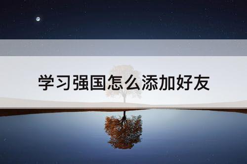 学习强国怎么添加好友