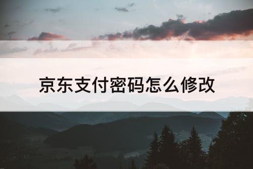 京东支付密码怎么修改