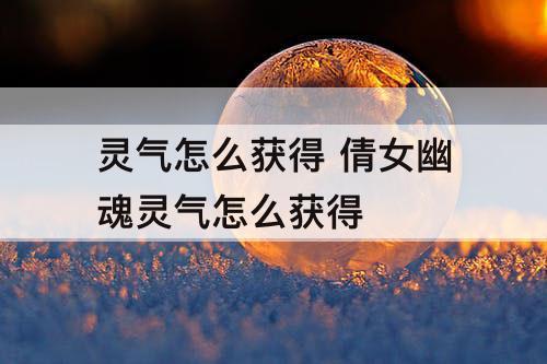 灵气怎么获得 倩女幽魂灵气怎么获得