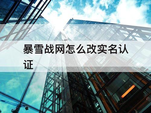 暴雪战网怎么改实名认证