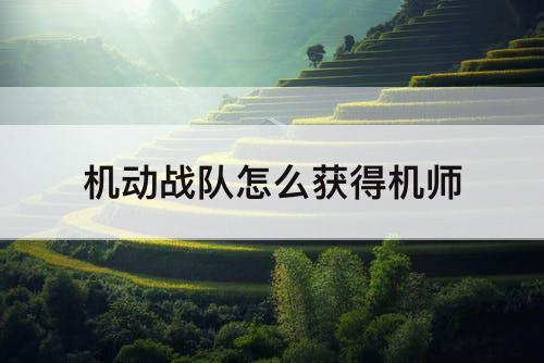 机动战队怎么获得机师
