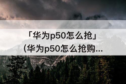 「华为p50怎么抢」(华为p50怎么抢购)