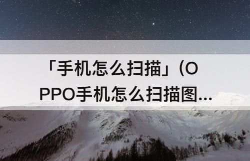 「手机怎么扫描」(OPPO手机怎么扫描图片二维码)