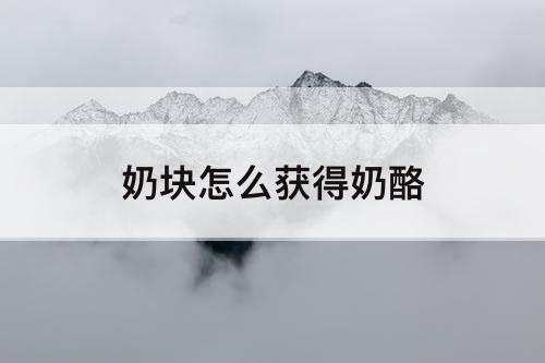 奶块怎么获得奶酪