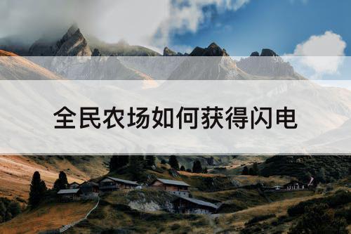 全民农场如何获得闪电