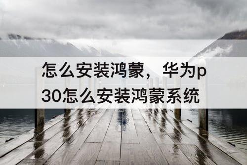 怎么安装鸿蒙，华为p30怎么安装鸿蒙系统