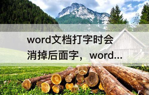 word文档打字时会消掉后面字，word文档打字时会消掉后面字怎么解决快捷键