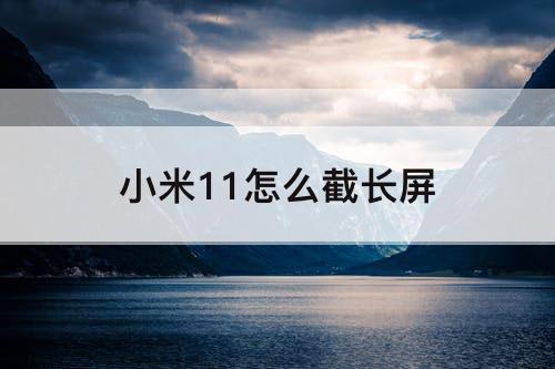 小米11怎么截长屏