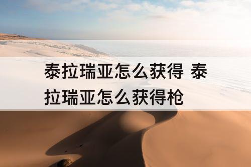 泰拉瑞亚怎么获得 泰拉瑞亚怎么获得枪