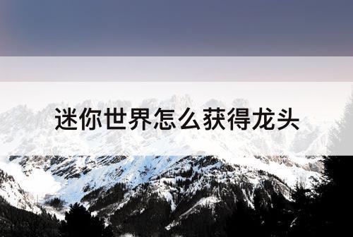 迷你世界怎么获得龙头