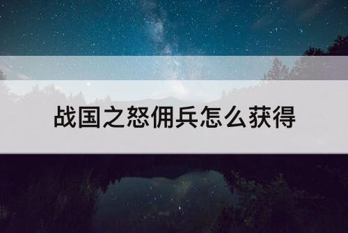 战国之怒佣兵怎么获得