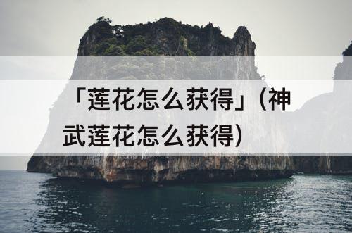 「莲花怎么获得」(神武莲花怎么获得)