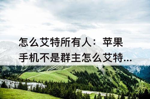 怎么艾特所有人：苹果手机不是群主怎么艾特所有人