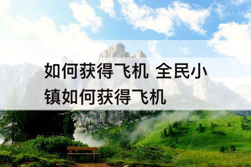 如何获得飞机 全民小镇如何获得飞机