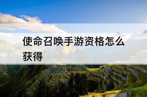 使命召唤手游资格怎么获得