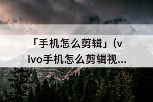 「手机怎么剪辑」(vivo手机怎么剪辑视频倒放)