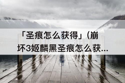 「圣痕怎么获得」(崩坏3姬麟黑圣痕怎么获得)