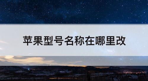 苹果型号名称在哪里改