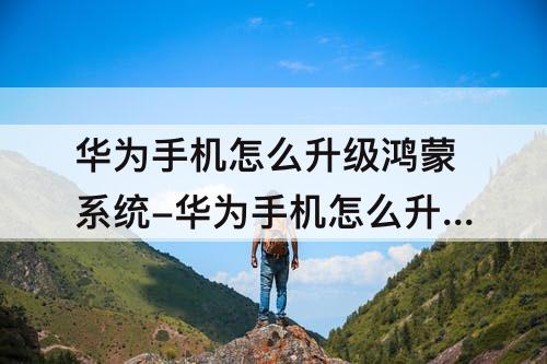 华为手机怎么升级鸿蒙系统-华为手机怎么升级鸿蒙系统2