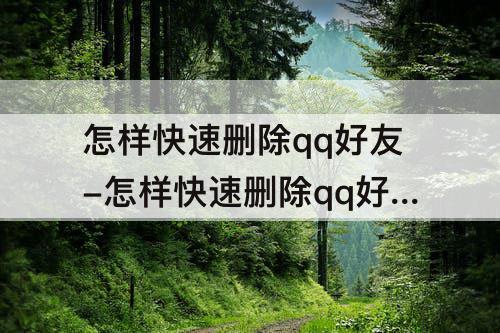 怎样快速删除qq好友-怎样快速删除qq好友手机通讯录