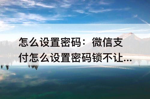 怎么设置密码：微信支付怎么设置密码锁不让别人看