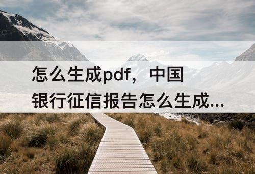 怎么生成pdf，中国银行征信报告怎么生成pdf