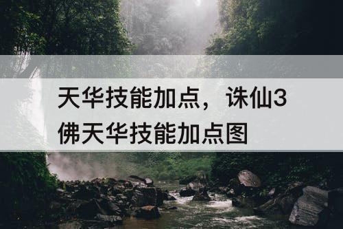 天华技能加点，诛仙3佛天华技能加点图