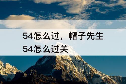 54怎么过，帽子先生54怎么过关