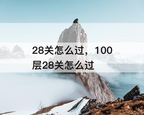28关怎么过，100层28关怎么过