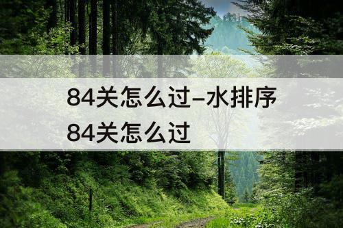 84关怎么过-水排序84关怎么过