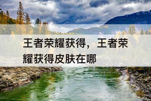 王者荣耀获得，王者荣耀获得皮肤在哪