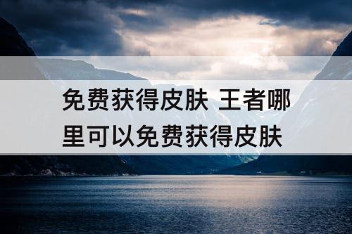 免费获得皮肤 王者哪里可以免费获得皮肤