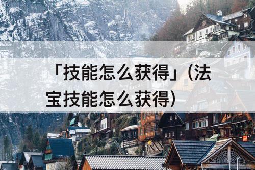 「技能怎么获得」(法宝技能怎么获得)
