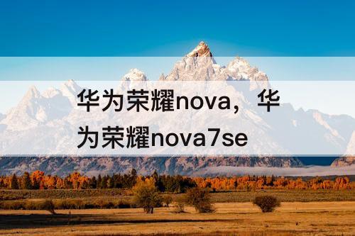 华为荣耀nova，华为荣耀nova7se