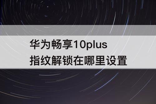 华为畅享10plus指纹解锁在哪里设置